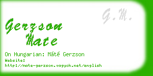 gerzson mate business card